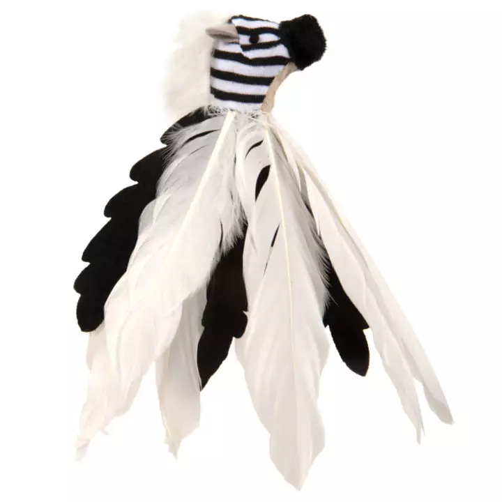 Instincts by Petlinks® Zingy Zebra™ Feathered Toss and Chase Cat 